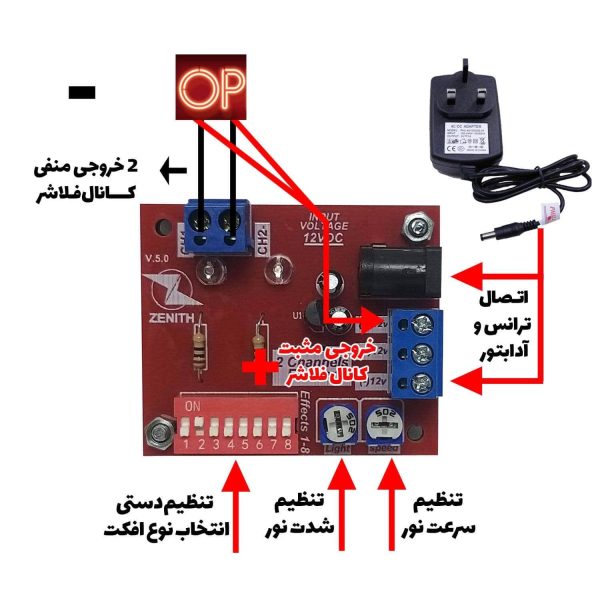 فلاشر 2 کاناله ال ای دی برنامه دار زنیس