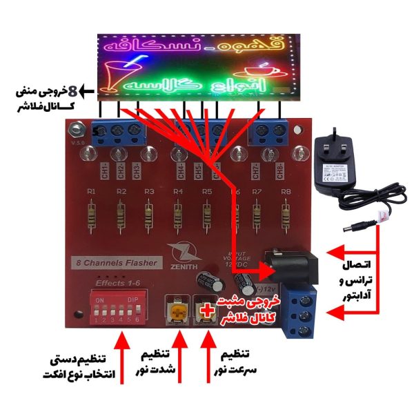 فلاشر 8 کاناله ال ای دی برنامه دار زنیس